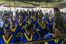 Première audience du procès de la « tentative de coup d’État » à la prison de Ndolo, à Kinshasa, le 7 juin 2024. © ARSENE MPIANA/AFP