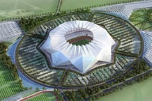 Maquette du futur grand stade de Casablanca – Hassan-II. © DR