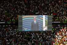 Cérémonie d’investiture de Paul Kagame, au stade Amahoro, à Kigali, le 11 août 2024. © GUILLEM SARTORIO / AFP