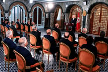 Le président de la République tunisienne, Kaïs Saïed, au Palais de Carthage, le 25 août 2024. The President of the Republic, KaÃ¯s SaÃ¯ed decided on August 25, 2024, at Carthage Palace in Tunis,Tunisia.To carry out a major ministerial reshuffle which resulted in the appointment of several new ministers
© Tunisian Presidency/SIPA