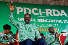 Tidjane Thiam lors de son premier meeting officiel à Soubré, en Côte d’Ivoire, le 22 juin 2024. © Luc Gnago/REUTERS