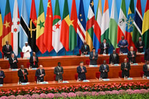 Discours d’ouverture du président chinois Xi Jinping au Forum sur la coopération sino-africaine (Focac) dans le Grand Hall du Peuple à Pékin, le 5 septembre 2024. © GREG BAKER / AFP