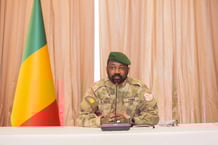 Le chef de la transition malienne, Assimi Goïta, lors de la réunion sécuritaire avec les hauts responsables militaires du pays, le 23 septembre 2024. © Présidence Mali
