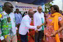 Charles Blé Goudé et Simone Ehivet Gbagbo, le 4 mai 2024 à Bondoukou. © Facebook Charles Blé Goudé