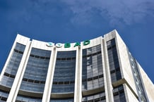 Le siège de la Banque africaine de développement (BAD), dans le quartier d’affaires du plateau d’Abidjan. © Issouf SANOGO / AFP