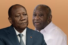 Alassane Ouattara et son prédécesseur Laurent Gbagbo, les deux grand rivaux de la politique ivoirienne. © MONTAGE JA : Issam Zejly pour JA ; CYRILLE BAH/ANADOLU AGENCY via AFP
