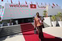 Le palais des congrès de Tunis lors de l’accueil de la Ticad 8, en 2022. © Mohamed Hammi/Sipa