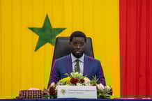 Le président sénégalais, Bassirou Diomaye Faye, lors de son discours, le 14 juillet 2025.