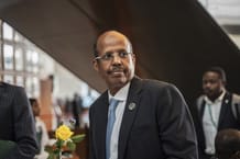 Mahamoud Ali Youssouf, ministre djiboutien des Affaires étrangères, élu président de la Commission de l’Union africaine lors du 38e sommet de l’organisation, à Addis-Abeba, le 15 février 2025. © Amanuel Sileshi/AFP