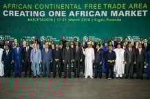 Les chefs d’État et de gouvernements lors du sommet de l’UA au cours duquel a été décidée la création de la Zlecaf, à Kigali, le 21 mars 2018. © Photo by AFP