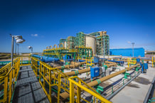 Station tête du Slurry Pipeline d’OCP, à Khourigba, en 2019. © Fayssal Zaoui/IMAGEEXPERIENCE.