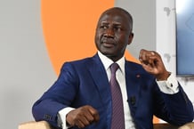 Le président de l’Assemblée nationale ivoirienne, Adama Bictogo, à Abidjan le 2 mai 2023. © Issouf SANOGO pour JA