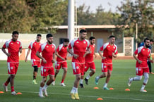 Les joueurs tunisiens lors d’une une séance d’entraînement, le 23 janvier 2024, à la veille du match de la CAN contre l’Afrique du Sud. © FADEL SENNA / AFP