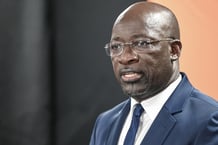 L’ancien ministre Charles Blé Goudé, à Abidjan, en janvier 2023. © Sia KAMBOU / AFP