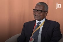 Aliko Dangote, lors de l’entretien qu’il a acordé à Jeune Afrique et The Africa Report en marge de l’Africa CEO Forum 2024, le 17 mai 2024. © JA