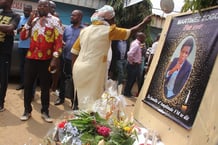 Hommage de ses collègues et confrères au journaliste Martinez Zogo, à Yaoundé. © DR