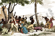 L’insurrection des esclaves à Saint-Domingue en 1791. © Photo12/Alamy/Science History Images