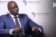 Paul Muthaura, CEO de l’Africa Carbon Markets Initiative (ACMI), lors de l’entretien en vidéo qu’il a accordé à Jeune Afrique, en marge de l’Africa CEO Forum, le 17 mai 2024 à Kigali. © JA