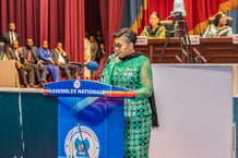 La Première ministre Judith Suminwa Tuluka présentant le programme du gouvernement aux députés, le 11 juin 2024. © DR
