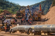Chantier de l’East African Crude Oil Pipeline (EACOP) entre l’Ouganda et la Tanzanie. © EACOP