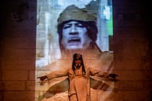 Répétition de « Moi Kadhafi », au Festival d’Avignon Off 2022. © Pascal Gely / Hans Lucas