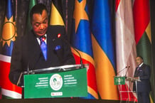 Le président congolais Denis Sassou Nguesso, le 5 juillet 2024, lors de la clôture de la première Conférence internationale sur l’afforestation et le reboisement (Ciar1), organisée à son initiative à Kintélé, dans la banlieue de Brazzaville. © Baudouin MOUANDA