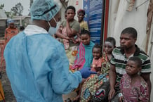 Centre de traitement Mpox à l’hôpital général de référence Nyiragongo, au nord de Goma, le 17 août 2024. © GUERCHOM NDEBO / AFP