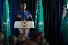 Raila Odinga, lors de son discours de candidature à la présidence de la Commission de l’Union africaine, le 27 août 2024 à Nairobi. © Photo by SIMON MAINA / AFP