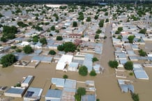 Maisons submergées par les eaux, à Maiduguri, le 10 septembre 2024. © Audu Marte / AFP