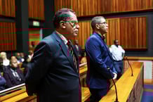 Le président de la Fédération sud-africaine de football, Danny Jordaan, le 13 novembre 2024. © REUTERS/Alaister Russell