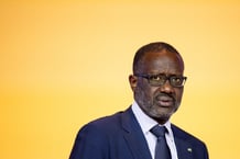 Tidjane Thiam, en Grèce, le 20 mars. © Fabrice COFFRINI / AFP