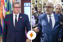 Aziz Akhannouch et Abdelilah Benkirane. © MONTAGE JA :  Li He / XINHUA / Xinhua via AFP ; FADEL SENNA / AFP