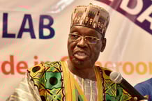 Le ministre camerounais Issa Tchiroma Bakary, à Yaoundé, le 7 octobre 2021. © JEAN PIERRE KEPSEU/ANADOLU AGENCY via AFP