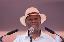 Le président ivoirien, Alassane Ouattara, durant son discours au congrès du RHDP, le 22 juin 2025.