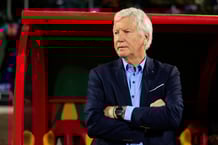 L’ex-entraîneur belge des Lions indomptables, Marc Brys, lors des éliminatoires de la Coupe du monde 2026 entre le Cameroun et la Libye au stade Ahmadou-Ahidjo, à Yaoundé, le 25 mars 2025.