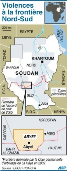 Au Soudan, au moins 10 morts dans des affrontements à Abyei © AFP
