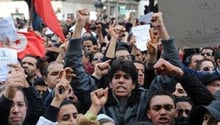Des manifestants à Tunis le 14 janvier 2011. © AFP