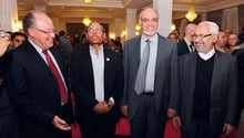 De g. à dr., M. Ben Jaafar, M. Marzouki, H. Jebali et R..Ghannouchi, à Tunis. © Fethi Belaid/AFP