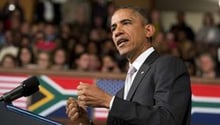 Barack Obama le 30 juin 2013 à l’université du Cap. © AFP