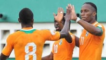 Salomon Kalou, Gervinho et Didier Drogba, leaders de l’équipe de Côte d’Ivoire. © AFP