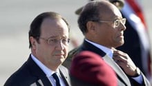 François Hollande (à g.) et Moncef Marzouki. © AFP