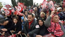Les partisans Béji Caïd Essebsi, le 17 décembre 2014 dans la région de Kef. © AFP