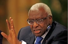 Lamine Diack, en août 2015. © Kin Cheung/AP/SIPA