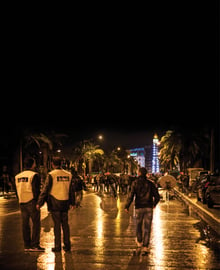 Sur les lieux du drame, avenue Mohammed-V, à Tunis, le 24 novembre. © ONS ABID