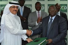 Signature d’un protocole d’accord sur le financement des PME et PMI à Djeddah en Arabie Saoudite le 16 janvier, entre Khaled Al-Aboodi, directeur général de la SID, et Tiémoko Meyliet Koné, gouverneur de la BCEAO. © SID