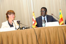 Marie-Claude Bibeau, ministre canadienne du Développement international et de la Francophonie, et Amadou, ministre sénégalais de l’Économie, des Finances et du Plan, à Dakar, le 30 août 2016. © Cellule de Communication du ministère sénégalais de de l’Économie l’Economie, des Finances et du Plan