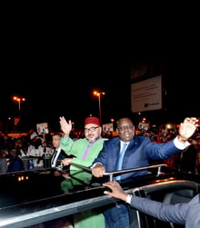 Le président sénégalais et le roi du Maroc, à Dakar,le 6 novembre. © MAP