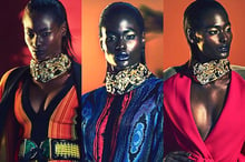 Défilé Balmain, avec la top sénégalaise Amy Faye. © DR/montage JA