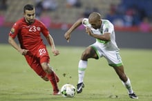 Lors du match de poule Algérie-Tunisie, le 19 décembre 2017 à Franceville (Gabon). © Sunday Alamba/AP/SIPA