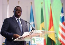 Le président sénégalais Macky Sall, le 28 mars 2017 à Abidjan. © Sia Kambou/AFP